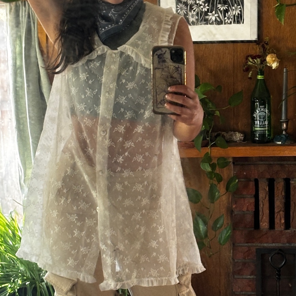 Elegant Sheer White Tunic Top